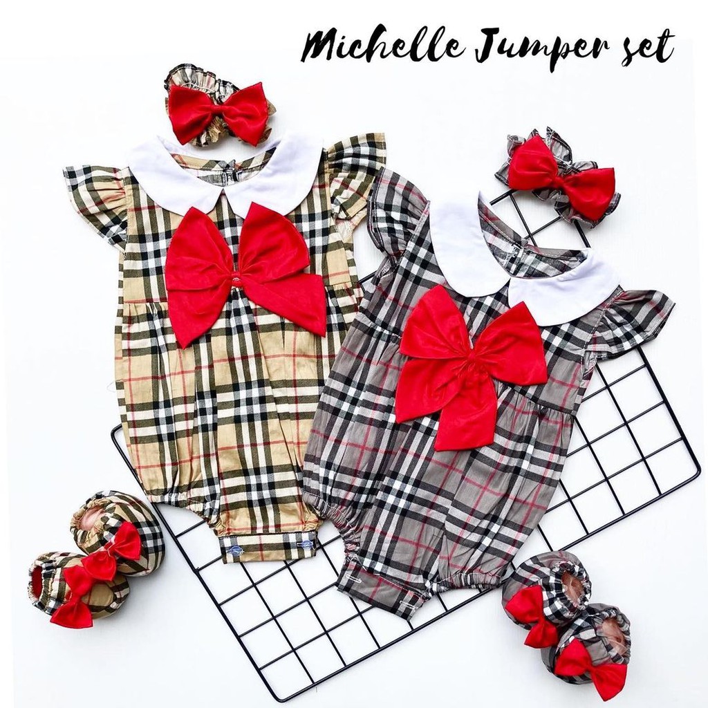 MICHELLE / MICHA / CHEERFUL kcg2 JUMPER Baju Jumper Bunga Bandana Sepatu Pergi Lucu Fashion Anak Bayi Perempuan Terlaris-1