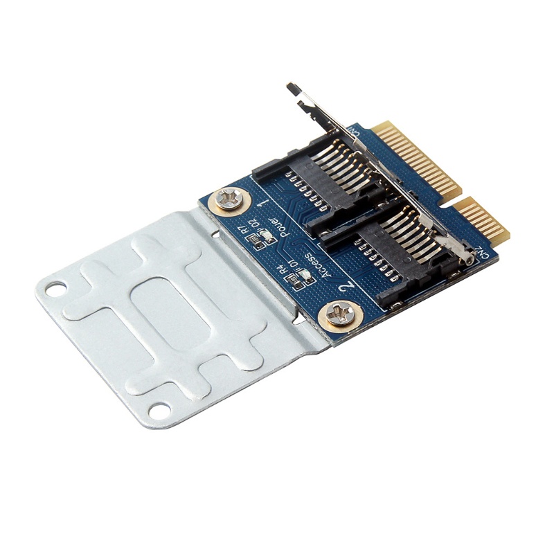 Btsg Untuk Laptop Dual Micro- SD SDHC SDXC TF to Mini PCIe Memory Card Reader MPCIe