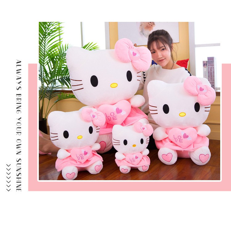 HELLO KITTY Boneka Hello Kitty Bahan Plush Lembut Ukuran 30-55cm Untuk Hadiah