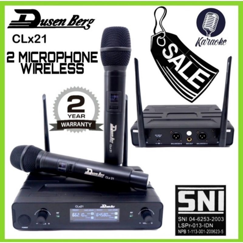 Mic Wireless DUSENBERG CLx21 Display Digital Jarak 20 Sampai 50 Meter