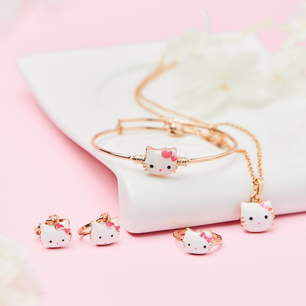 BISA COD Y208 Set Perhiasan Anak Hello Kitty Set Kalung Anak Hello Kitty Perhiasan Anak 1 Set Lapis Emas