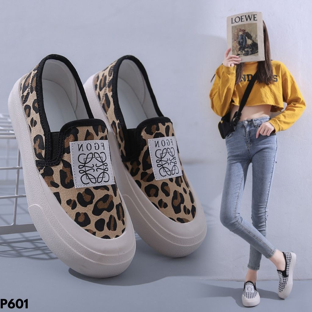 SEPATU SNEAKERS WANITA SLOP TANPA TALI KANVAS SOLE KARET NYAMAN REMAJA DEWASA KERJA NGANTOR P601-3