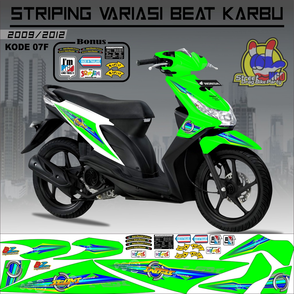 Striping Beat Karbu Stiker Beat Karbu kode 07