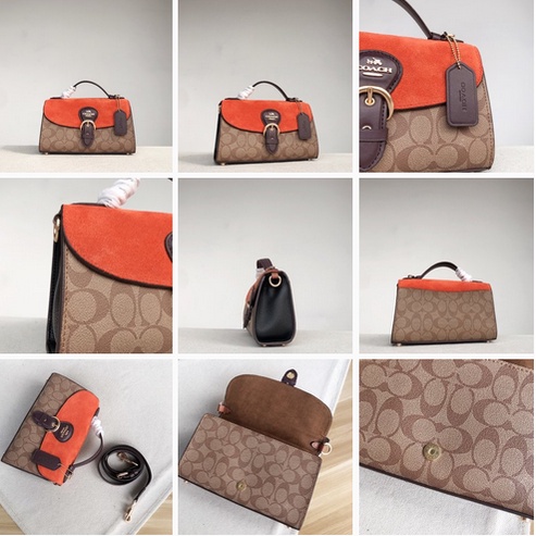 [Instant/Same Day]coach  427  8516  8161  8513  Kleo top handle retro baguette handbag shoulder messenger bag   djb