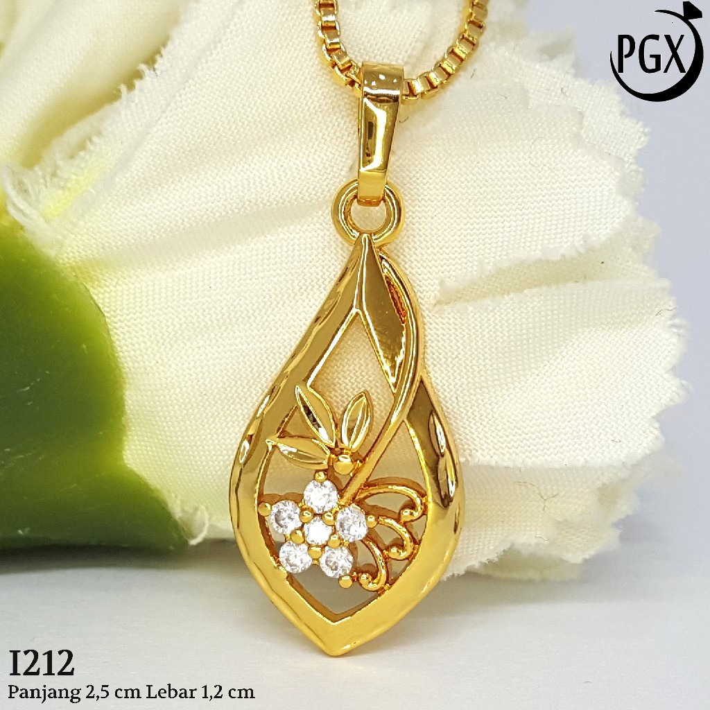 PGX Liontin Kalung Xuping Wanita Perhiasan Lapis Emas Aksesoris Fashion - I212