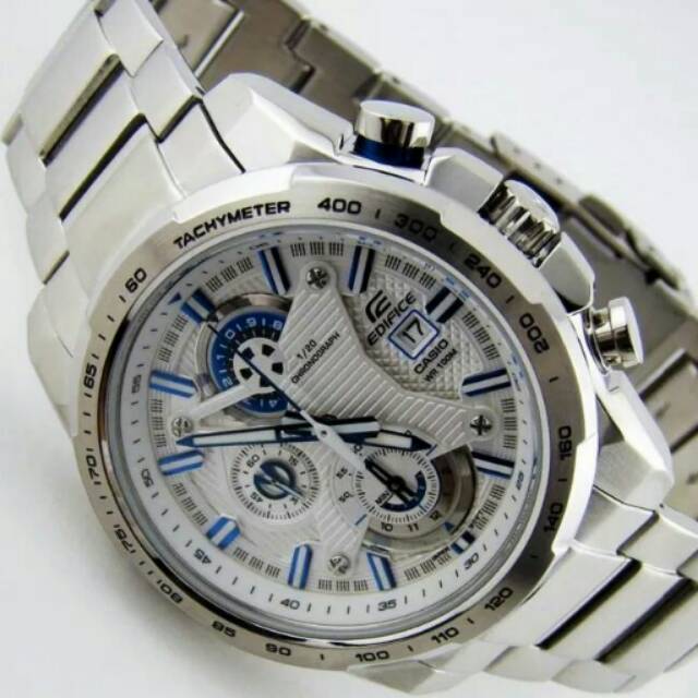 Jam Tangan Elegant Pria Casio Edifice Silver Original BM