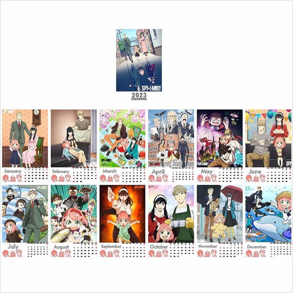 Lanfy 2023kalender Kreatif Kertas Jadwal Harian Perlengkapan Kantor Planner Tahunan Alat Tulis Anime Stand Calendar