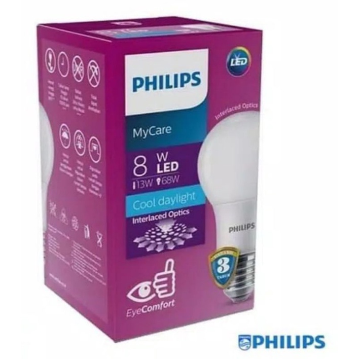 lampu philips led 8watt