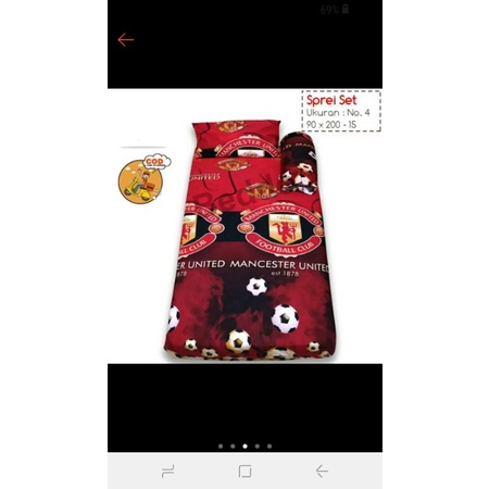 Sprei Kasur Sprei Motip Club Bola Manchester united|Sprei Bola Chelsea|Sprei Bola Barcelona|Sprei Bo