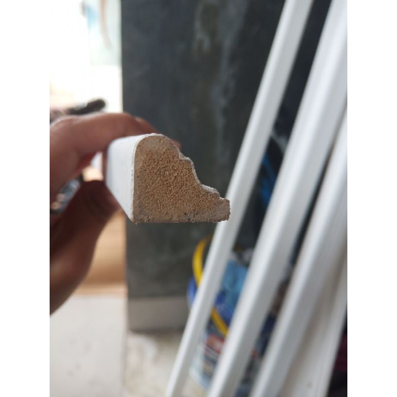 wall moulding list Kayu panel molding cat ducco putih tebal 1-2mm list profile