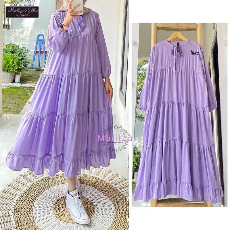 E Midi Dress Sojin Rempel Busui Gamis Rempel Tunik Rempel