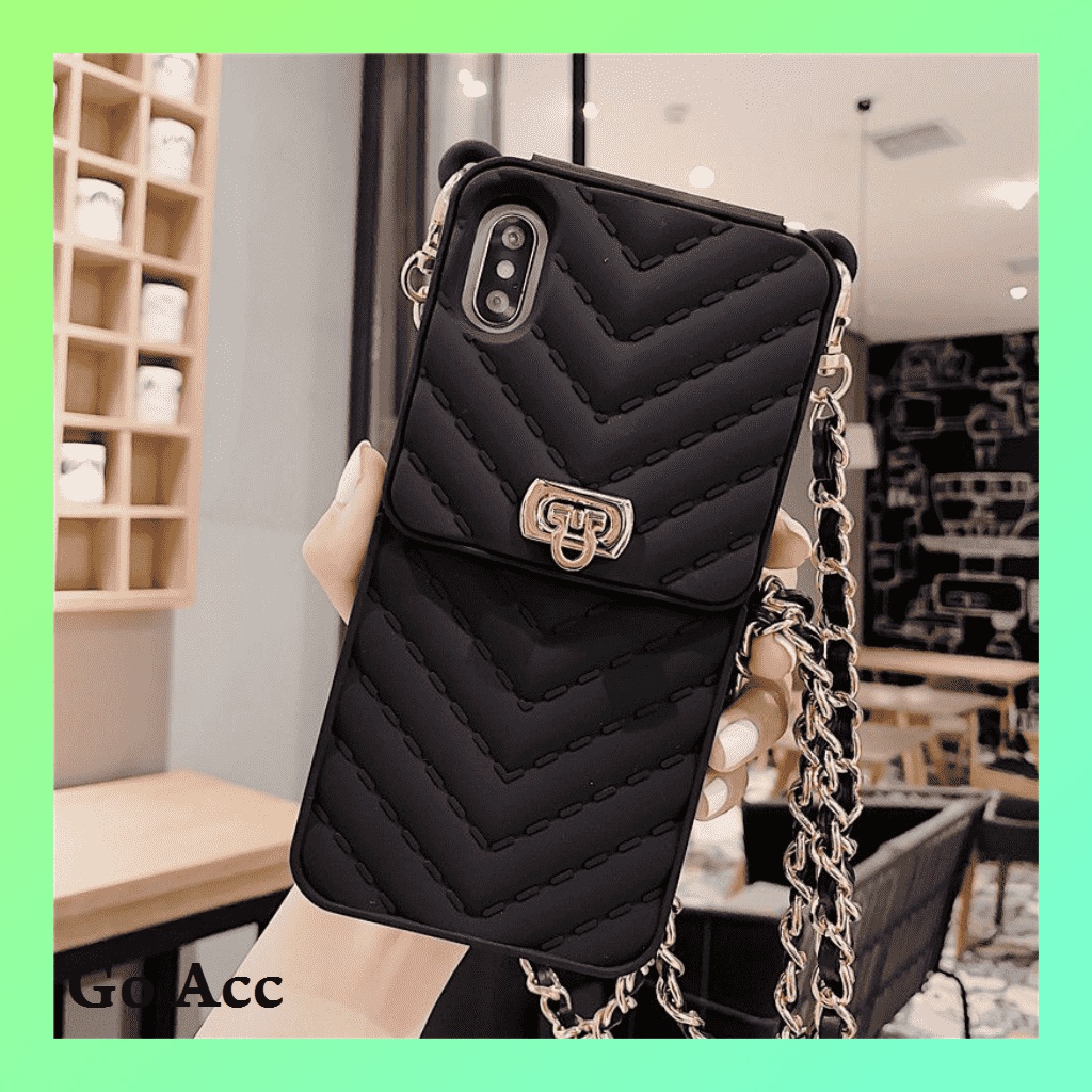 Softcase Model Tas Chan*nel rantai Iphone 7 8 7+ 8+ X Xs Xr Max 11 12 13 Pro Max FH45