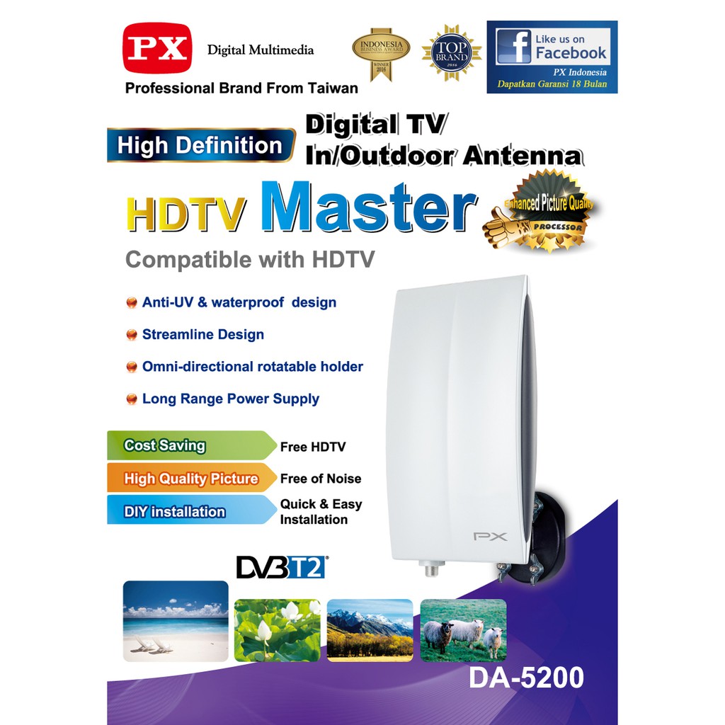 PX DA-5200 Digital TV Antenna Indoor or Outdoor Antena