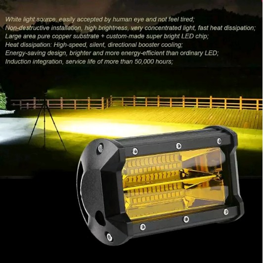 Lampu LED Sorot Offroad 72Watt KECIL Kuning WORKING LIGHT CREE 72 WAT - Kuning