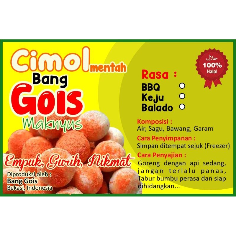 

cimol mentah bang gois bekasi isi 50 butir.empuk ,enak ,gurih n nikmat