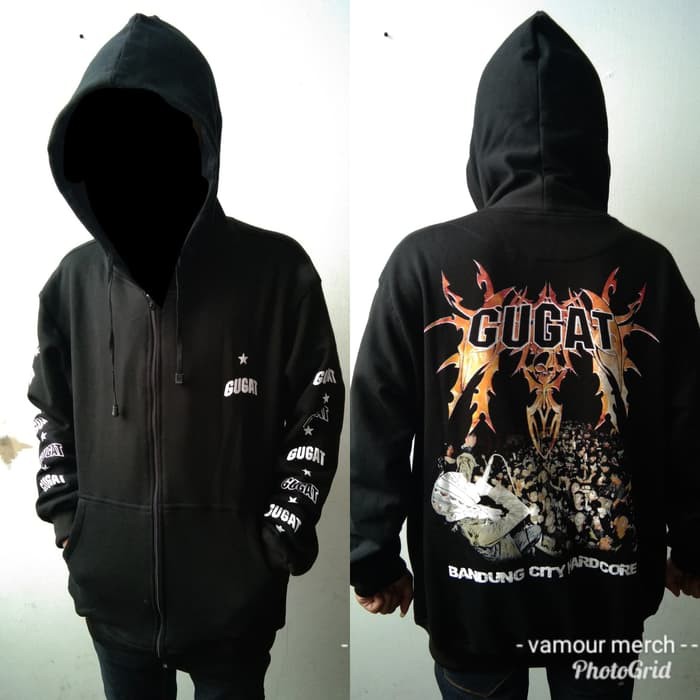 JAKET METAL HITAM GUGAT CASUAL DISTRO Slayershop