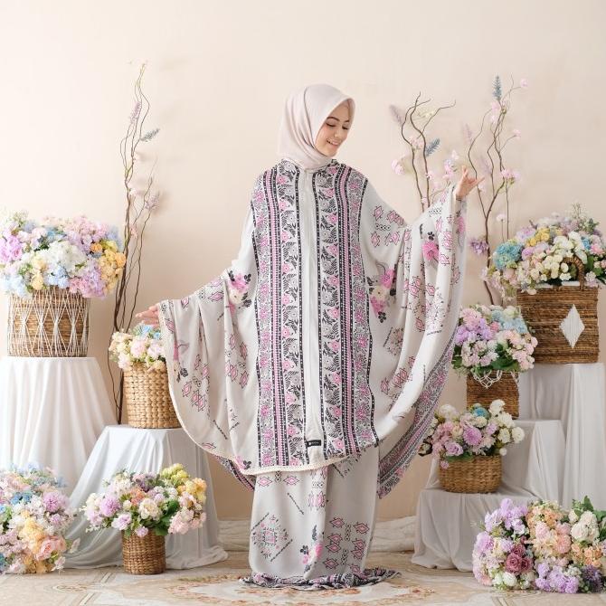 Mukena Zianisa Border Clava Grey Allsize