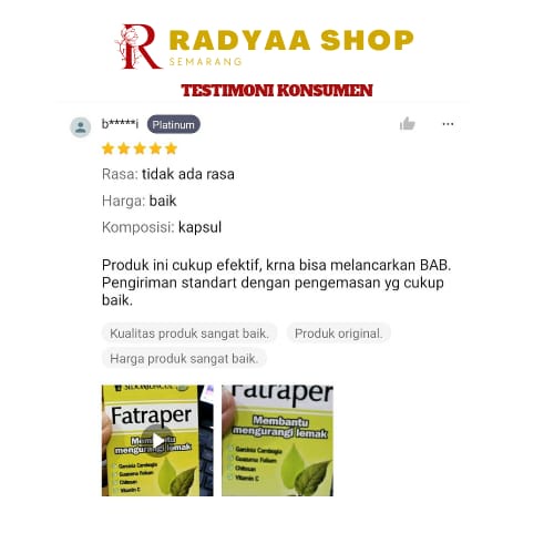Sido Muncul Fatraper 30 Kapsul  Herbal penurun kolesterol dan lemak tubuh