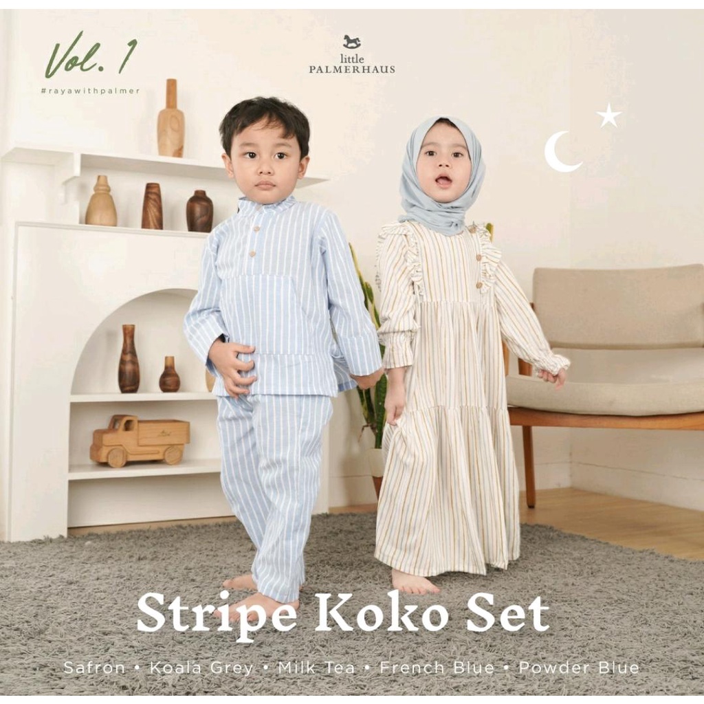 RAYA COLLECTION LITTLE PALMERHAUS STRIPE KOKO SET RAYA COLLECTION / BAJU KOKO ANAK