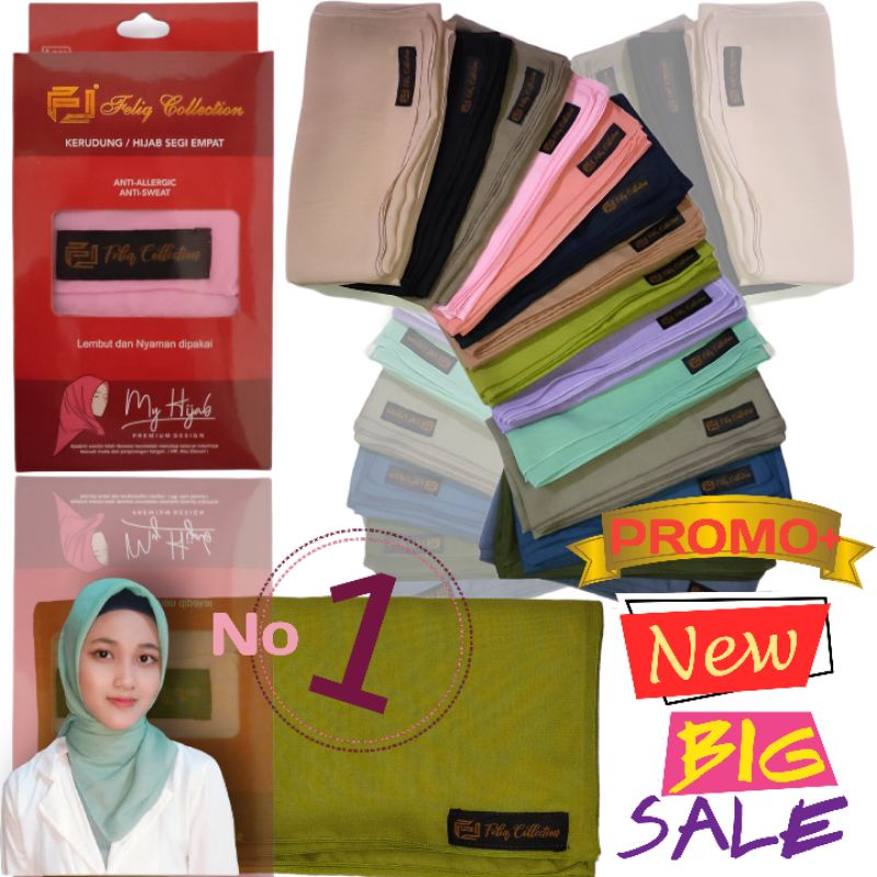 Hijab Muslimah - HIJAB SEGIEMPAT (bahan ultra Fine Original) COD murah