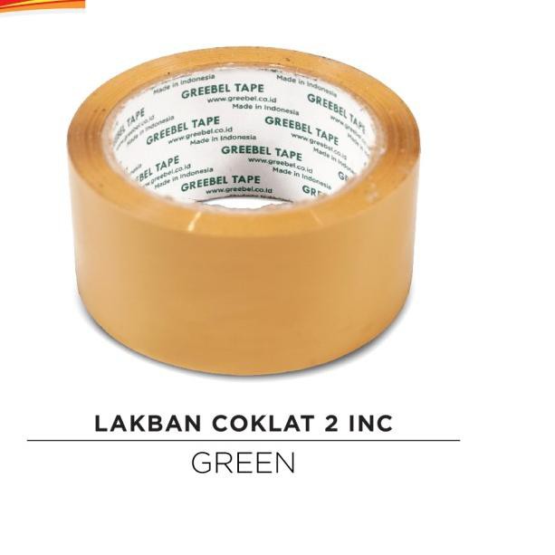 

➮ GREEBEL Lakban/Isolasi Coklat 2 inc ( GREEN ) ۝