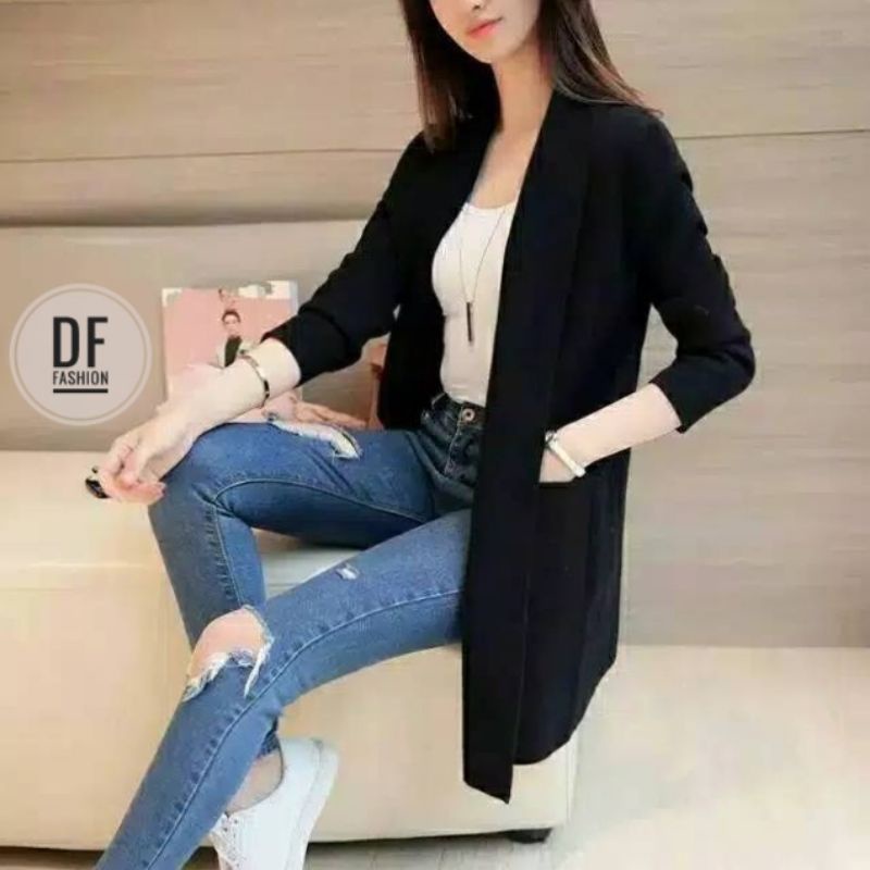 PROMO MURAH Cardigan Spandex Ada kantong