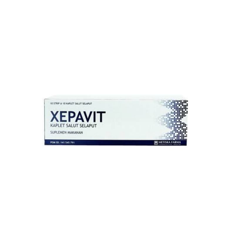 xepavit multivitamin vitamin C 500mg E 100iu zinc asam folat B1 B2 B6 B12 100's mestika / box