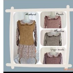 Atasan baju /Long tunik bahan rajut import premium