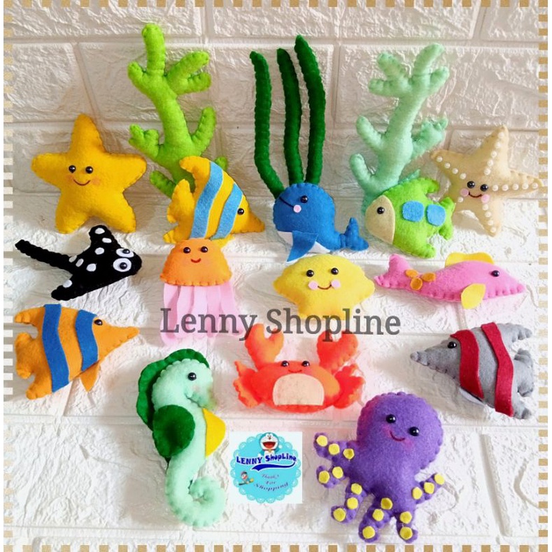 Boneka Binatang Laut Flanel (PART.2),Aplikasi boneka hewan flanel