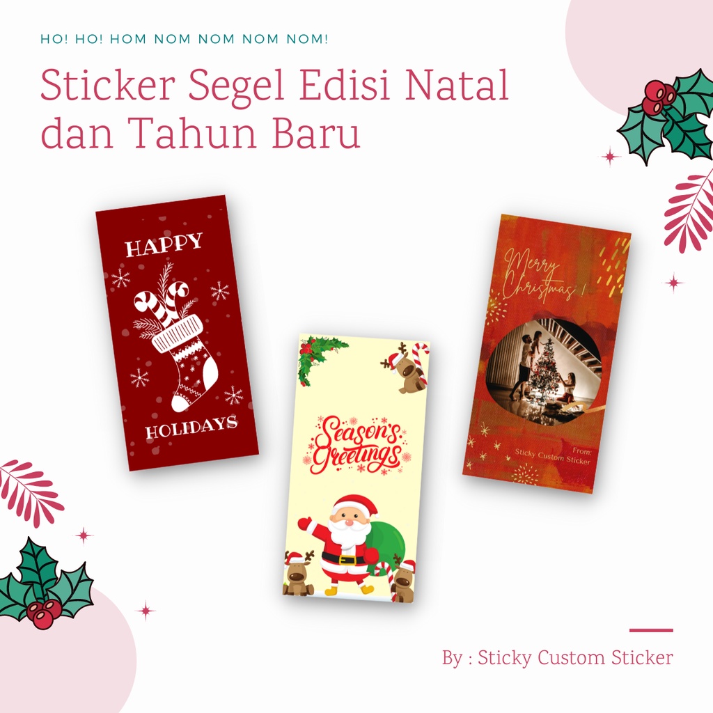 

TICKER SEGEL NATAL BAHAN VINYL / TAHUN BARU / HAMPERS / CHRISTMAS / NEW YEAR / LABEL / STICKER UCAPAN / SEAL BELT