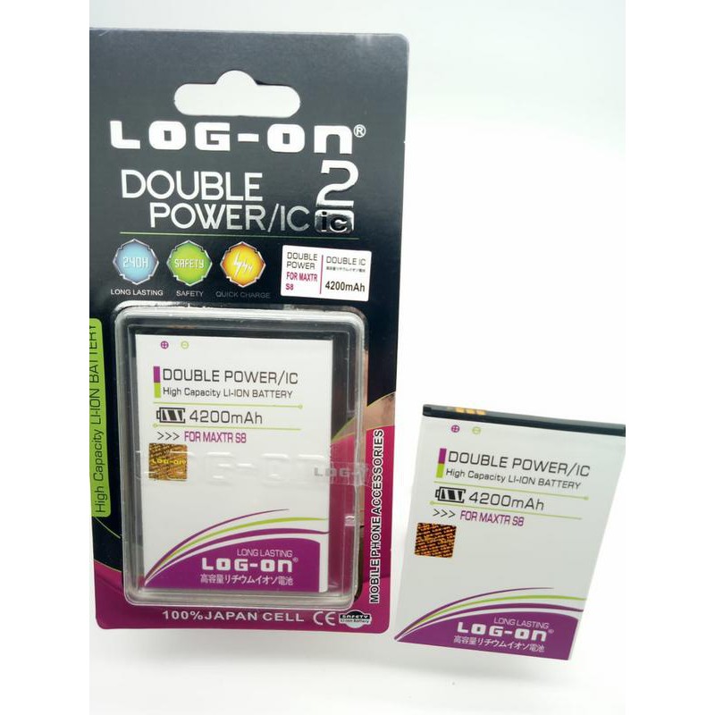 Battery Batre Baterai Double Power Logon MAXTRON S8