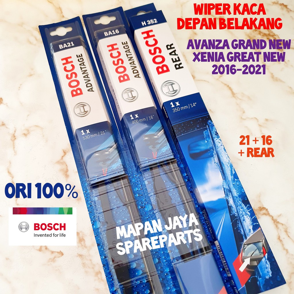 BOSCH WIPER DEPAN &amp; BELAKANG - AVANZA / XENIA (2012-2022)