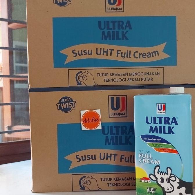

READY COD Karton susu ultra jaya milk uht full cream 1000 ml isi 12 pcs
