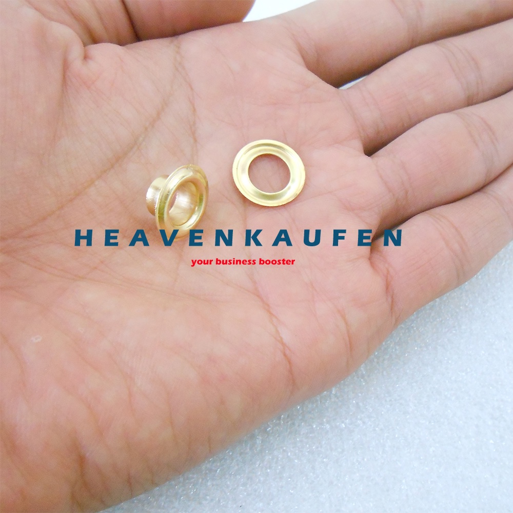 Eyelet Mata Ayam Diameter Lubang 8 mm Warna Gold Muda / Emas Muda Ecer Grosir