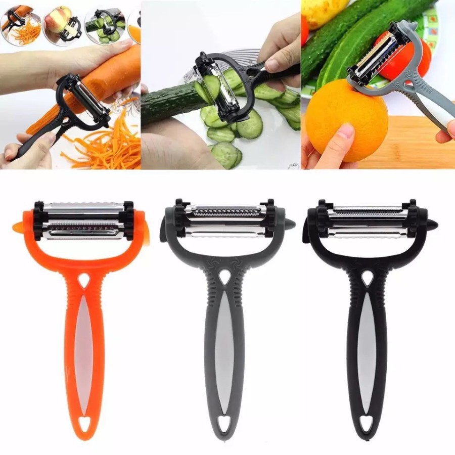 ROTO Pengupas Buah Fruit Peeler Serbaguna 3in1 Peeler Cyclone Knife FRUIT SLICER KULIT BUAH Kupas