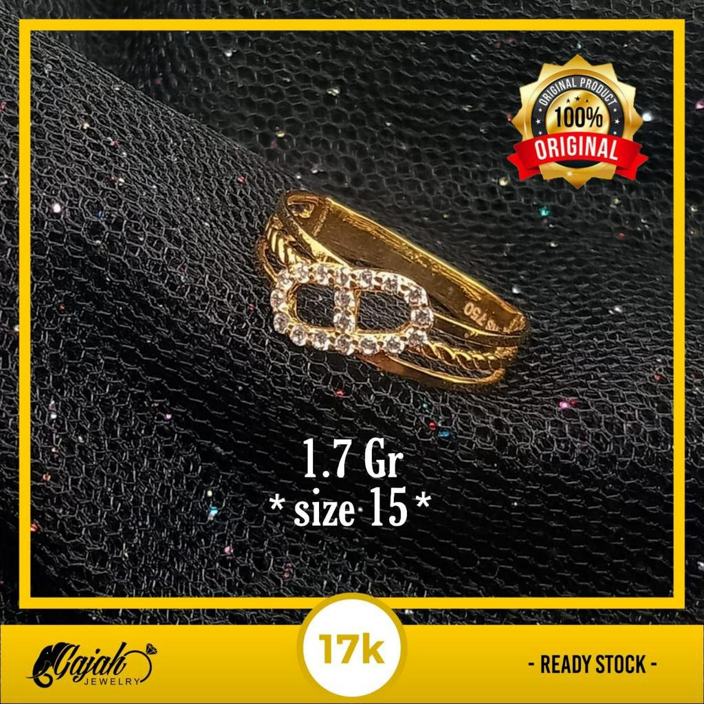 Cincin Emas 17K - 1.7 Gr Kadar 750 - 4966