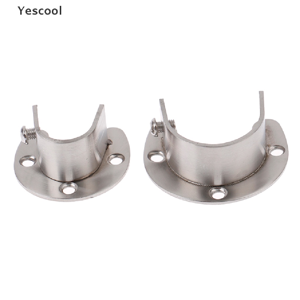 Yescool Holder / Dudukan Tiang Gantungan Baju Bahan Stainless Steel Ukuran 19 / 22 / 25 / 32mm