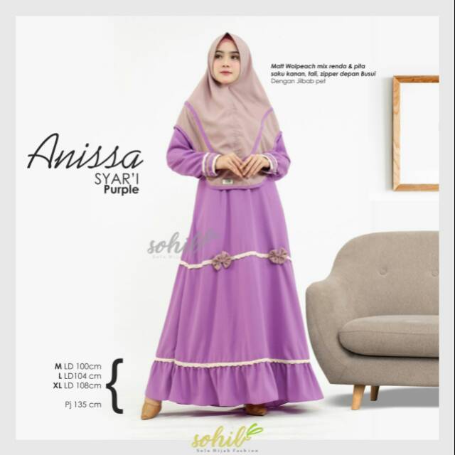 Setelan gamis dan jilbab Annisa Syari original produk by Sohib Solo