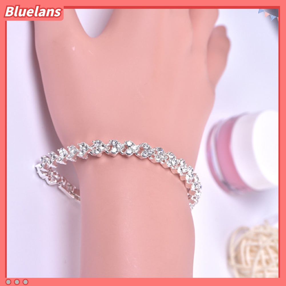 Gelang Bangle Adjustable Aksen Berlian Imitasi Untuk Wanita