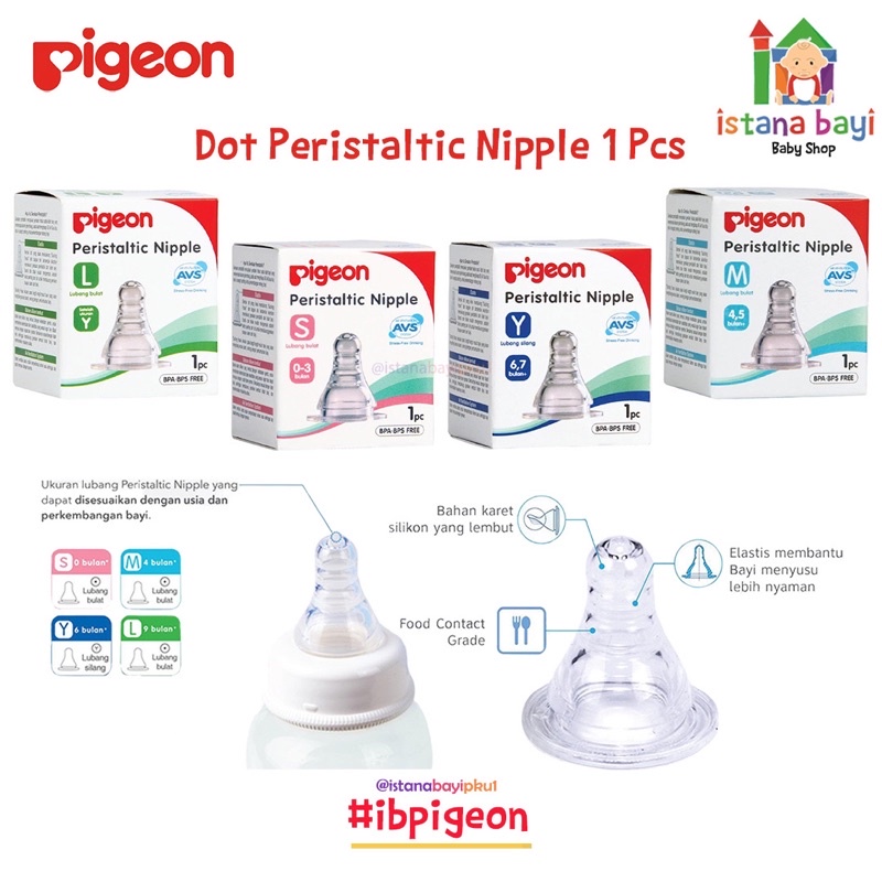 PIGEON Slim Neck Nipple / Dot Bayi - Pigeon Nipple/empeng bayi