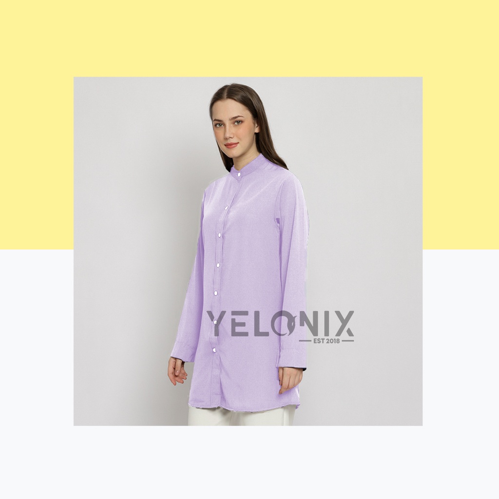 YELONIX - KEMEJA TUNIK TANIA POLOS WANITA PANJANG