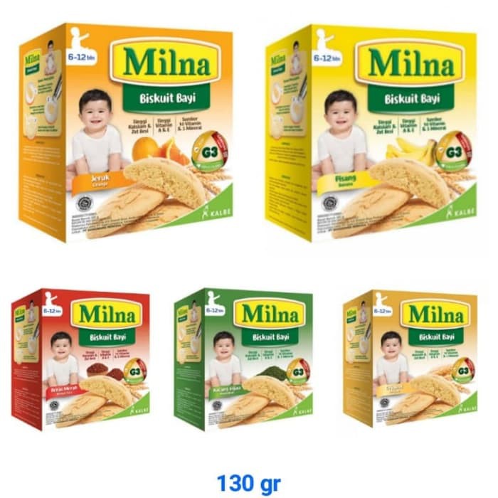 MILNA BISKUIT BAYI 6+ 130g / UNTUK 6 BULAN KEATAS