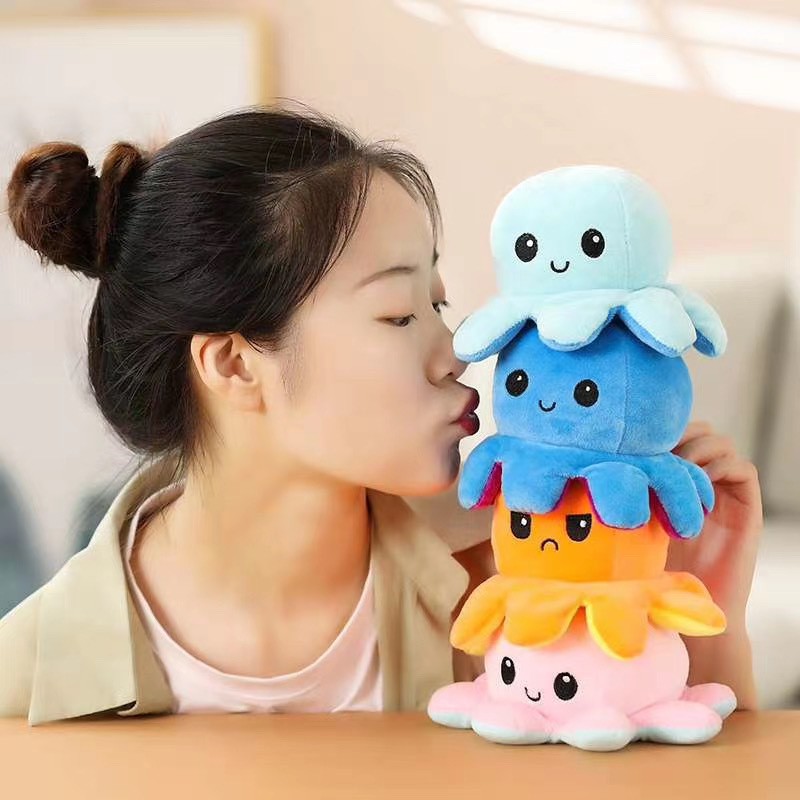 Boneka Gurita Octopus Halus Bolak Balik Dua Sisi Reversible Boneka Lucu Terbaru Kekinian Modern Doll