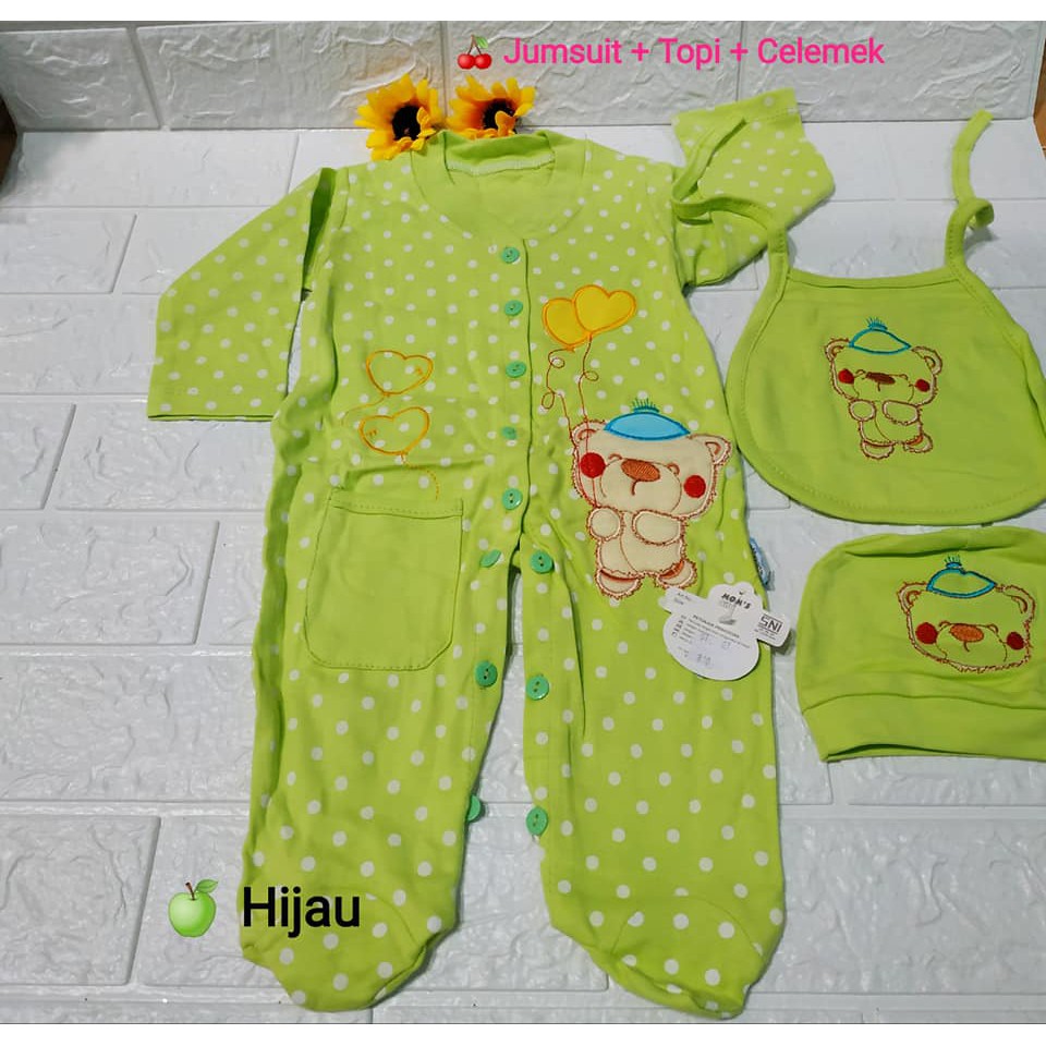 Jumsuit Sleepsuit Bayi + Topi + Celemek SNI Mom's Gift STL ET810 YRC