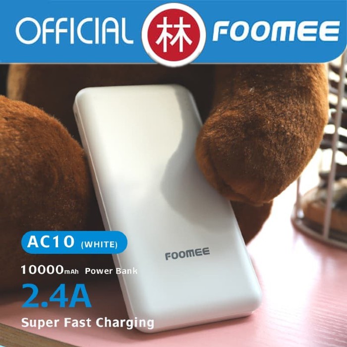 Foomee AC10 10000mAh Dual Output &amp; Input Fast Charging 2.4A Powerbank