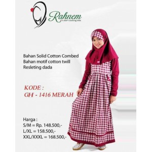 Gamis Anak GH 1416 Merah Rahnem