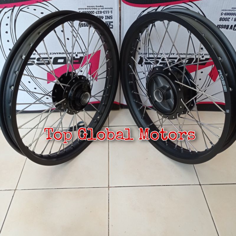 Velg Pelek RX King uk 160x185 Ring18 Sepasang Tromol Hitam Velg RX King Rossi