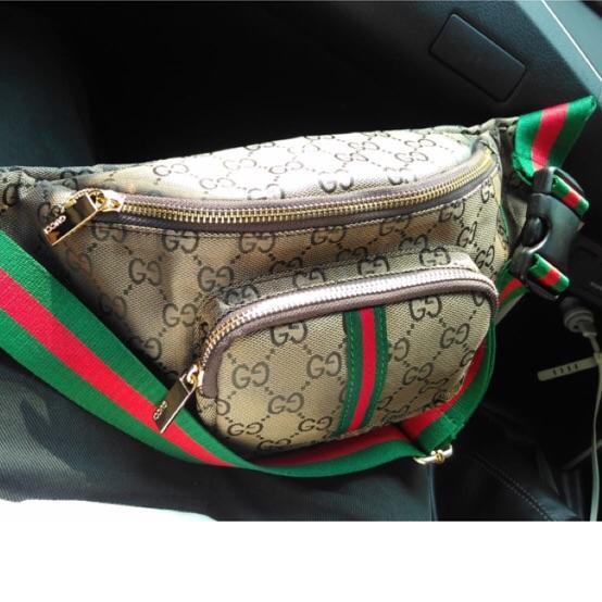 Gratis Ongkir GUCCI WAISTBAG TAS PINGGANG IMPORT KANVAS BUMBAG EMON POCKET DEPAN SUPER syahnaz %