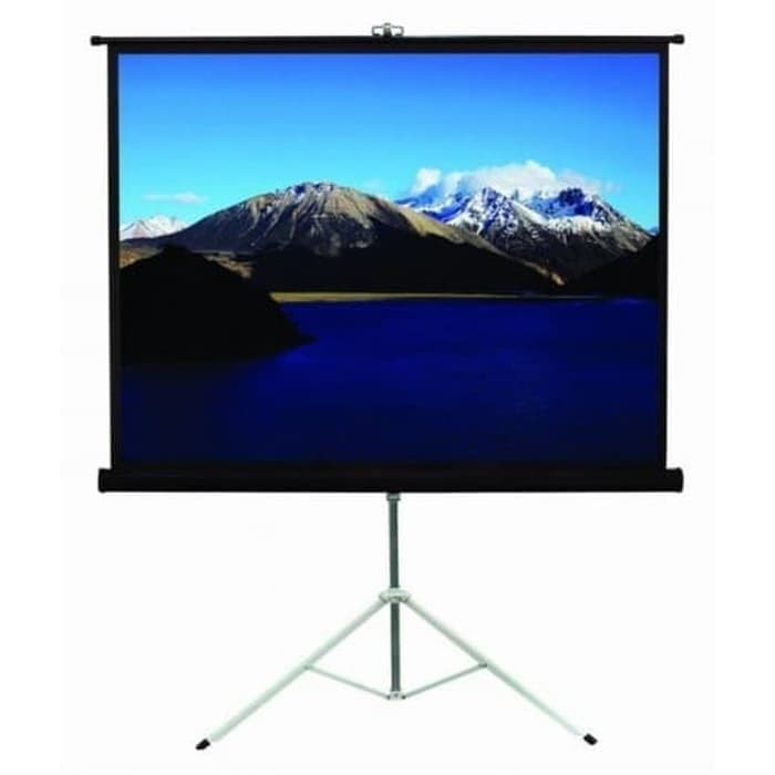 LAYAR PROYEKTOR KAKI 70 INCI, SCREEN PROJECTOR TRIPOD 70&quot; x 70&quot;  INFORCE + KAKI BERDIRI (BARU)