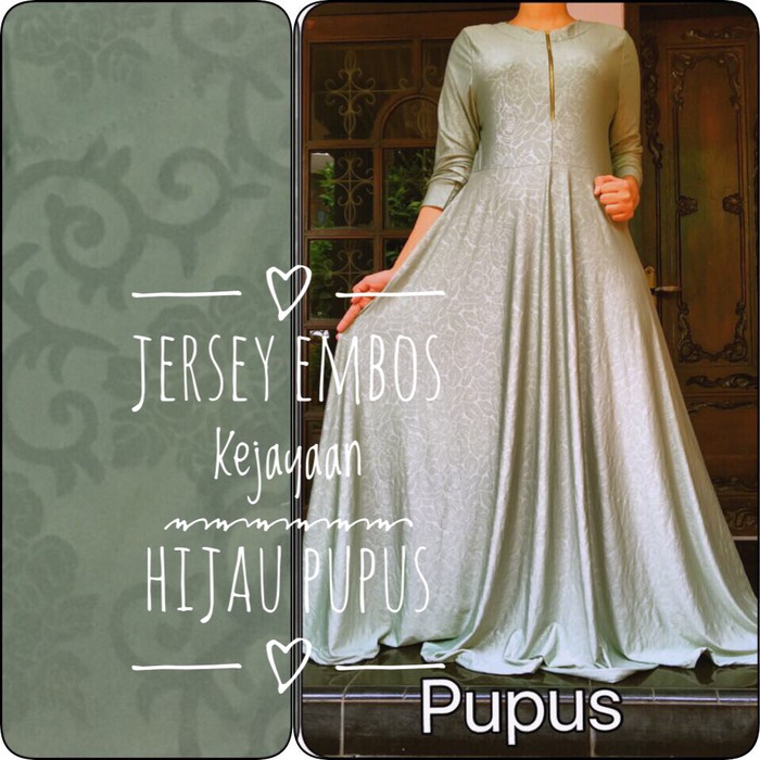 PROMO    gamis jersey embos coklat tua